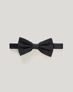 Silk Paisley Jacquard Bow Tie, Black, hi-res